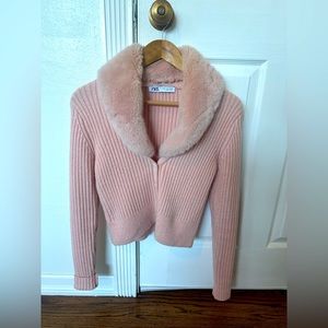 Zara detachable fur sweater. Size M